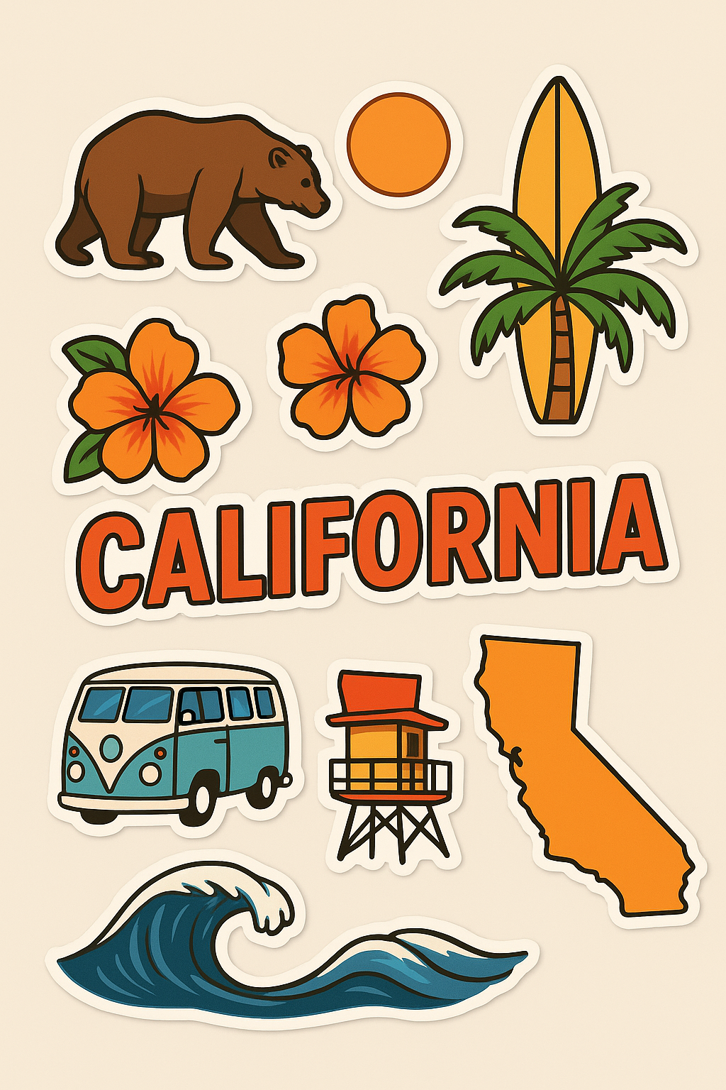 California sticker set