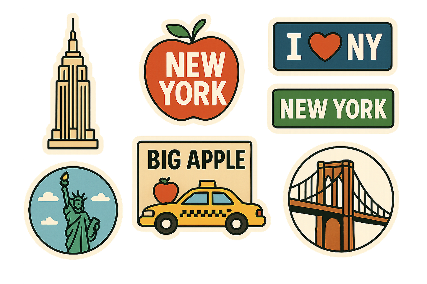 New York sticker set