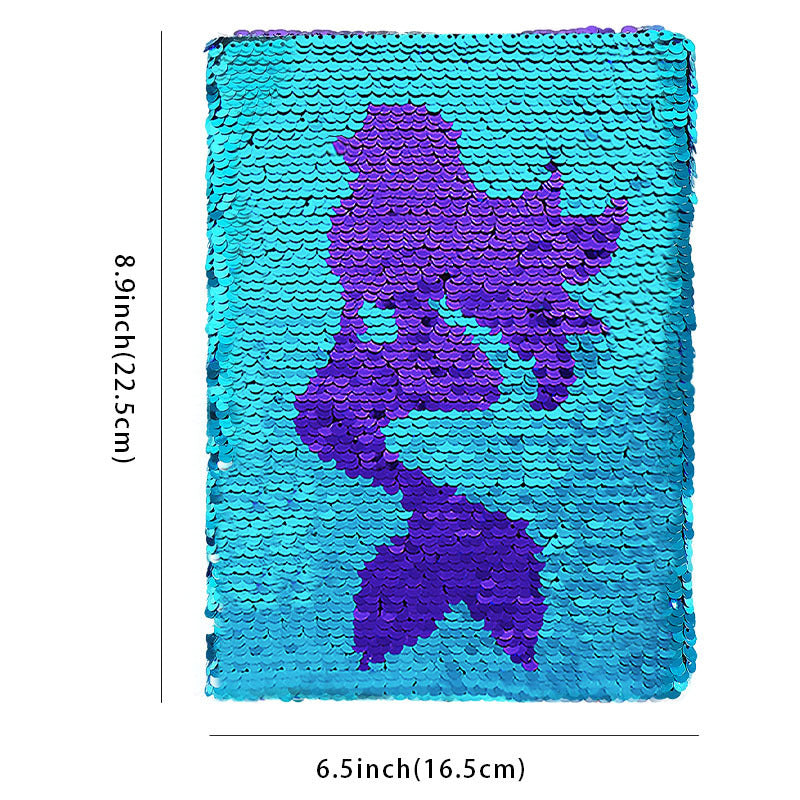 Cartoon Fishtail Pearl Plush Children's Cute Notebook With Lock
