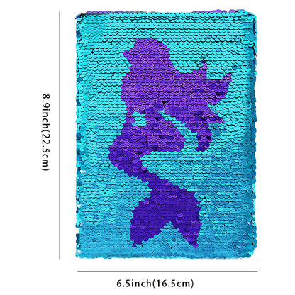 Cartoon Fishtail Pearl Plush Children's Cute Notebook With Lock