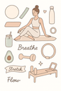 Pilates girl sticker set